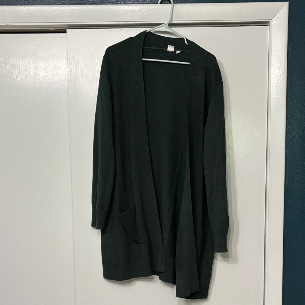 GAP Factory Women's Dark Green Open Front Cardigan